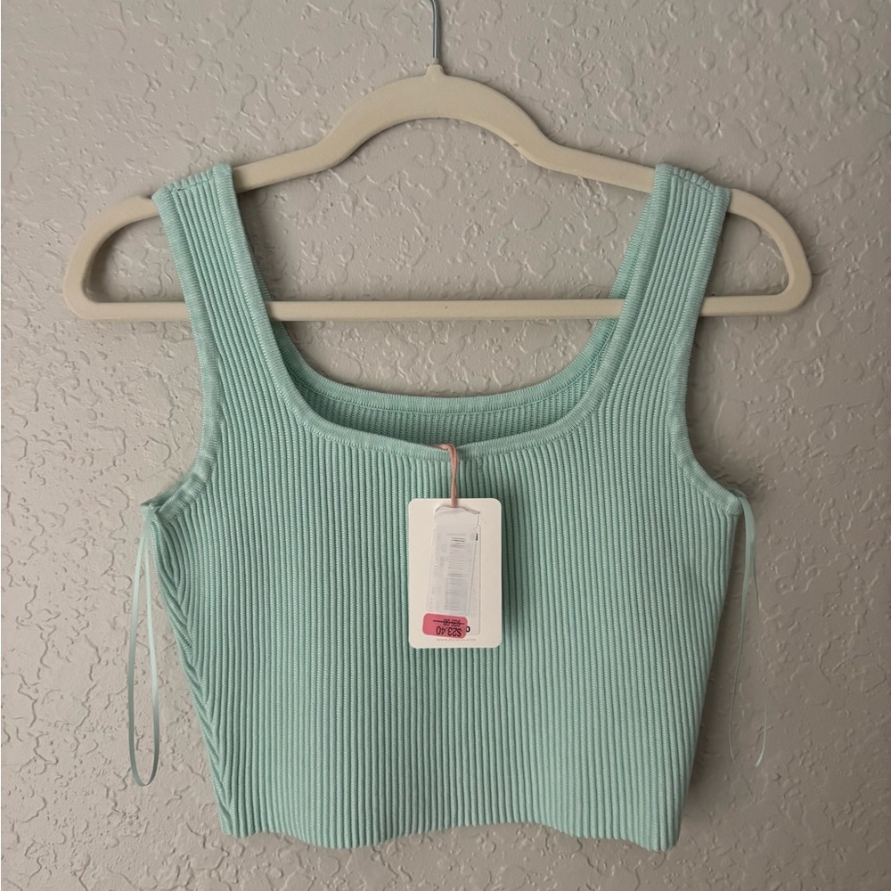 GB Mint Green Ribbed Tank Top
